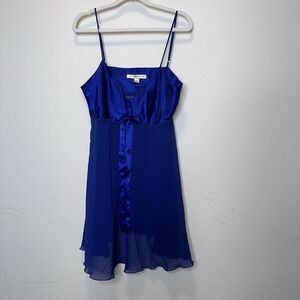 Vtg Victoria's Secret Women's Satin Indigo Purple Sexy Slip Dress‎ Size Large
